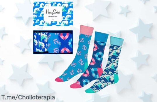 Dale color a tus pies con el Happy Socks Cruise Gift Set, un super chollo de 3 pares únicos que no puedes dejar pasar ¡Hazte con ellos ahora antes de que se agoten!