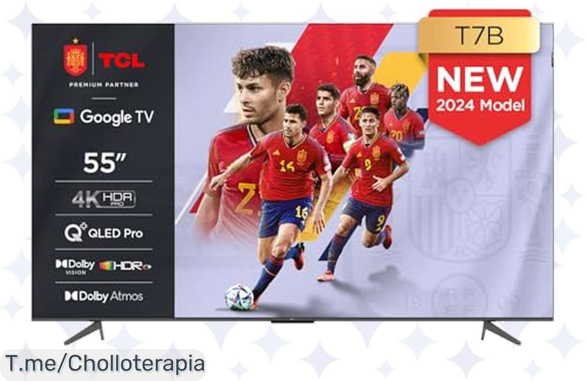 Descubre el Televisor TCL 55T7B con colores vibrantes y sonido Dolby Atmos, ¡un ofertón impresionante! Compra ya este chollo antes de que se agote.