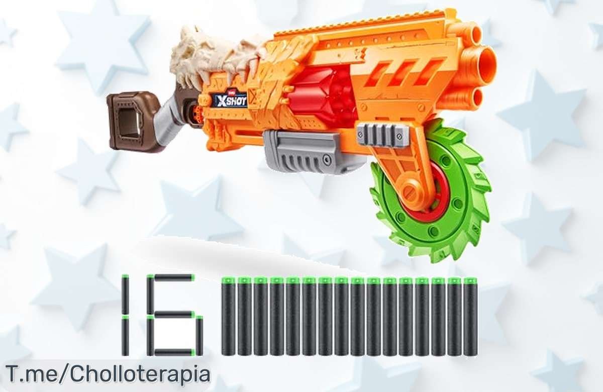 Descubre el XSHOT Insanity HorrorFire Doomsday: lanza 16 dardos a 27 m de distancia y disfruta la diversión sin límites. ¡Aprovecha este ofertón antes de que se acabe!