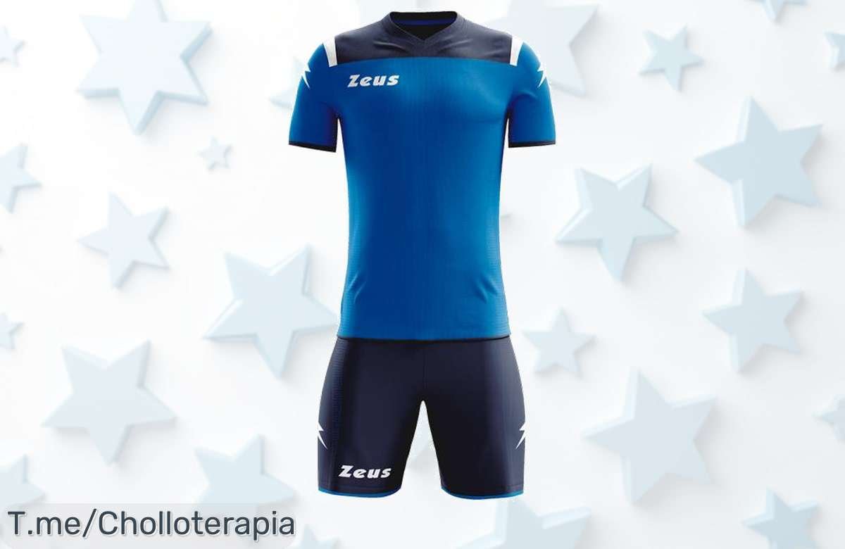 Descubre el Zeus Kit Vesuvio en color marino: ¡diseño cómodo para brillar en la cancha a un precio loco! Oferta limitada, compra ya y sé la estrella del partido.