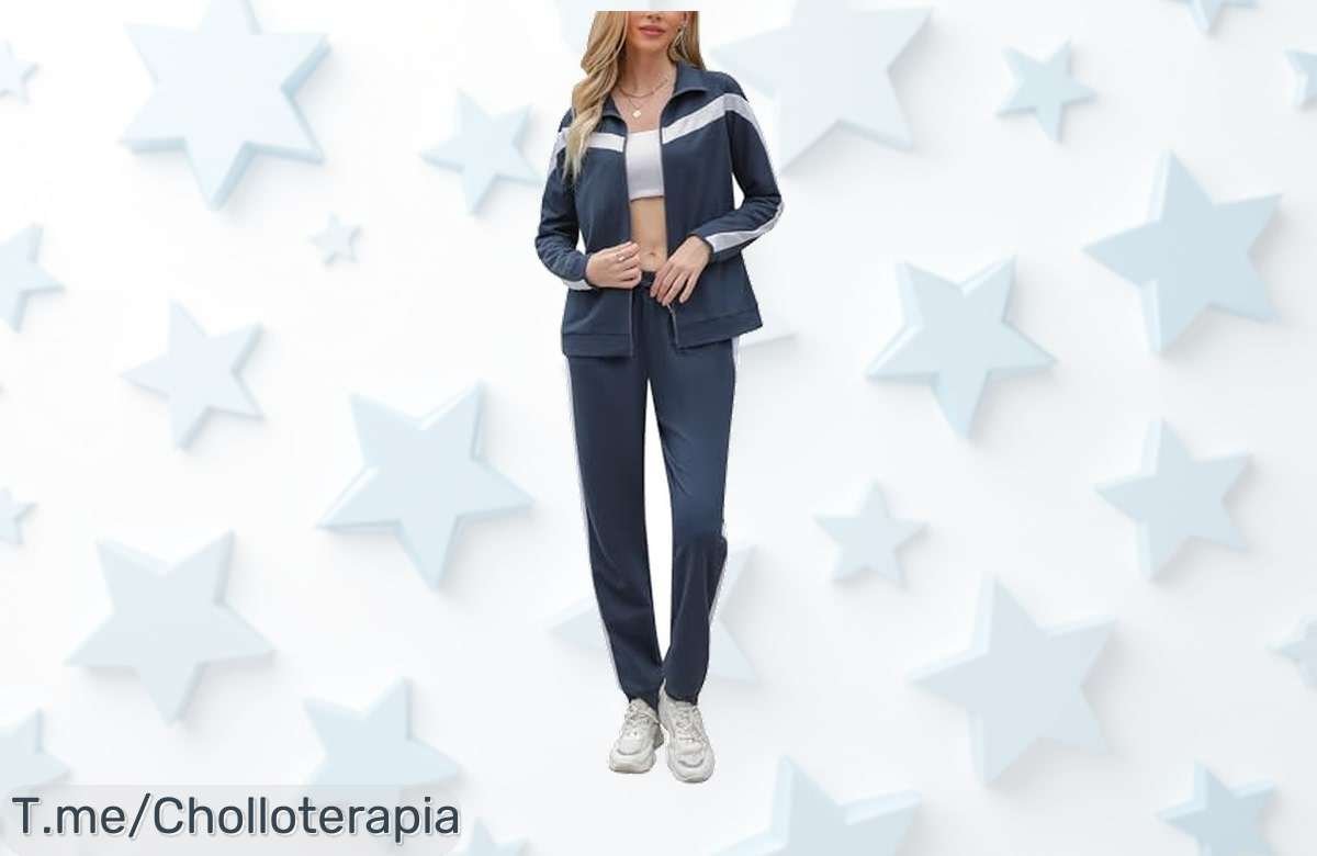 Descubre el chándal mujer más cómodo y estiloso del momento, con tejido suave y bolsillos geniales a un precio loco. ¡Hazlo tuyo antes de que se agote!