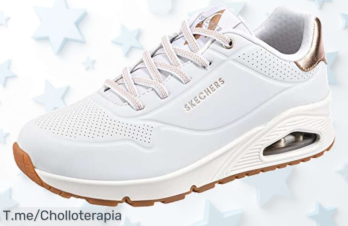 Descubre el chollazo de Skechers Uno Shimmer Away, comodidad y estilo en un solo paso. Aprovecha este ofertón limitado antes de que se agote, ¡compra ya!