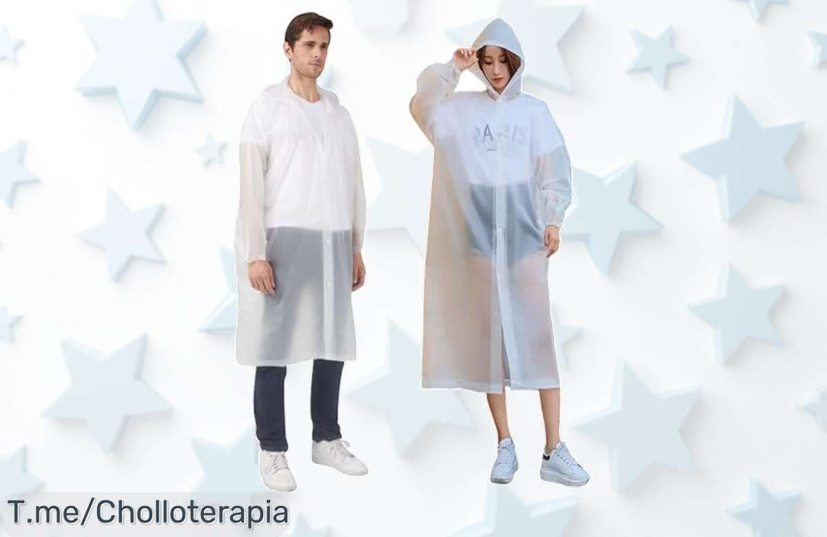 Descubre el chollazo del año: 2 Chubasqueros Impermeables Topspitgo para Hombre y Mujer a un precio loco. ¡Aprovecha esta oferta única antes de que se agoten!