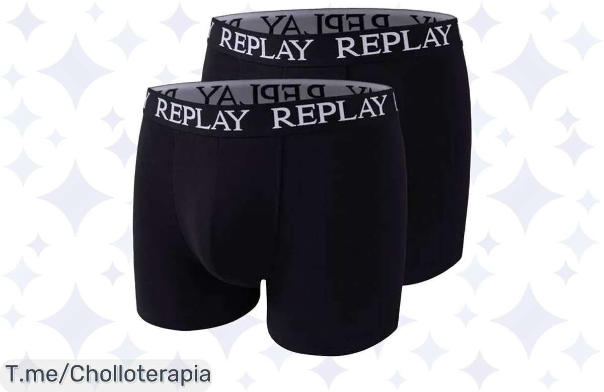 Descubre el increíble pack de 2 bóxers REPLAY a un precio loco y disfruta de una comodidad sin igual. ¡No te quedes sin ellos, oferta limitada solo por hoy!