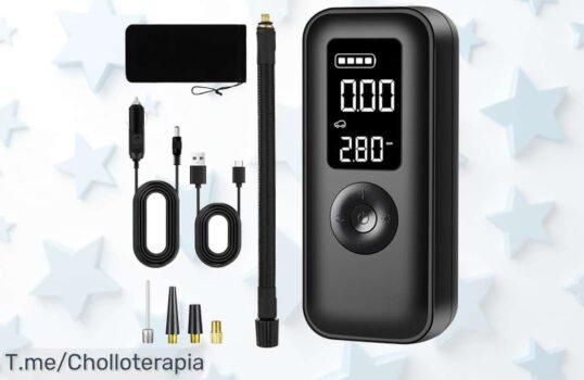 Descubre el inflador JOFLVA, portátil y automático con luz LED, ideal para tus aventuras Aprovecha este super chollo antes de que se agote y compra ahora mismo