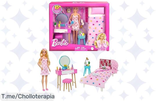 Descubre el mágico dormitorio de Barbie: más de 20 piezas para aventuras infinitas Oferta increíble que no puedes dejar pasar, ¡compra ahora antes que se agote!