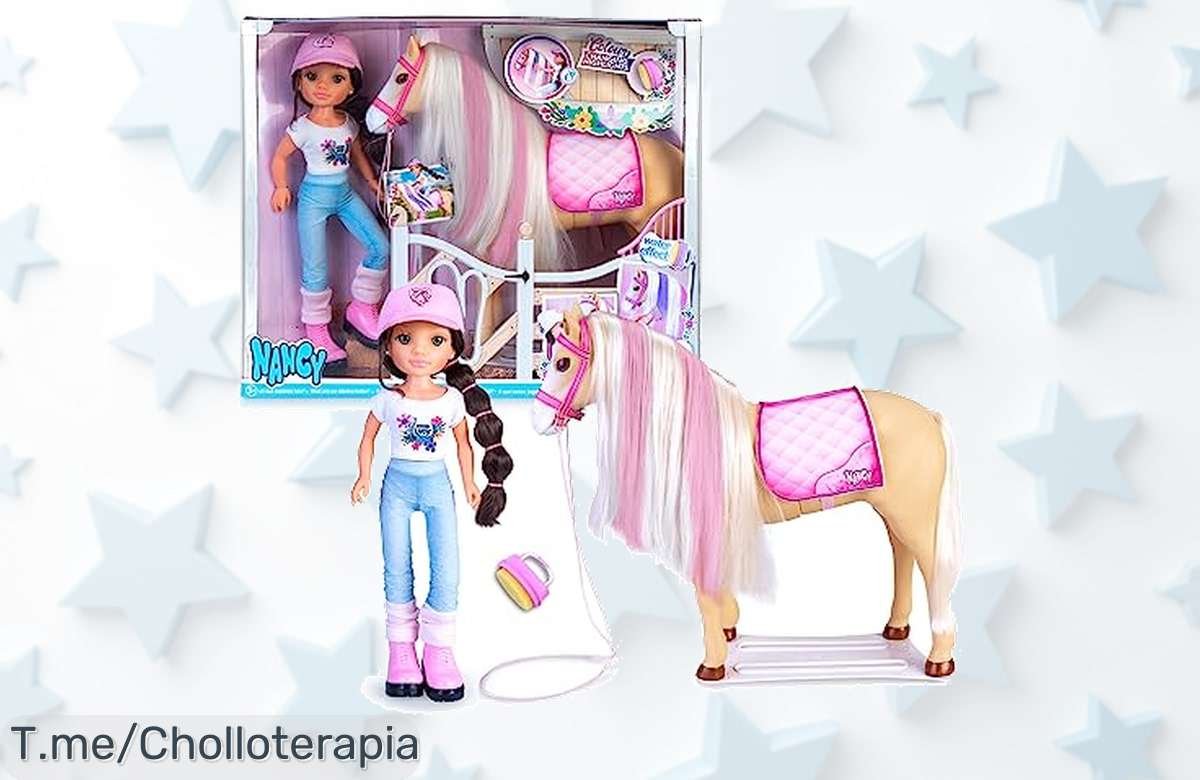 Descubre el mágico mundo de Nancy y su caballo, dale color a la crin con un cepillo único y vive aventuras increíbles. ¡No te pierdas este super chollo limitado!