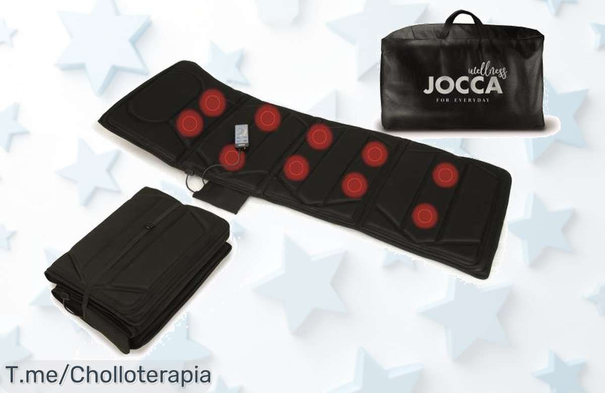 Descubre el masajeador Jocca con 10 motores y calor que transforma tu descanso en felicidad; aprovecha este chollo único, ¡compra ahora antes de que se acabe!