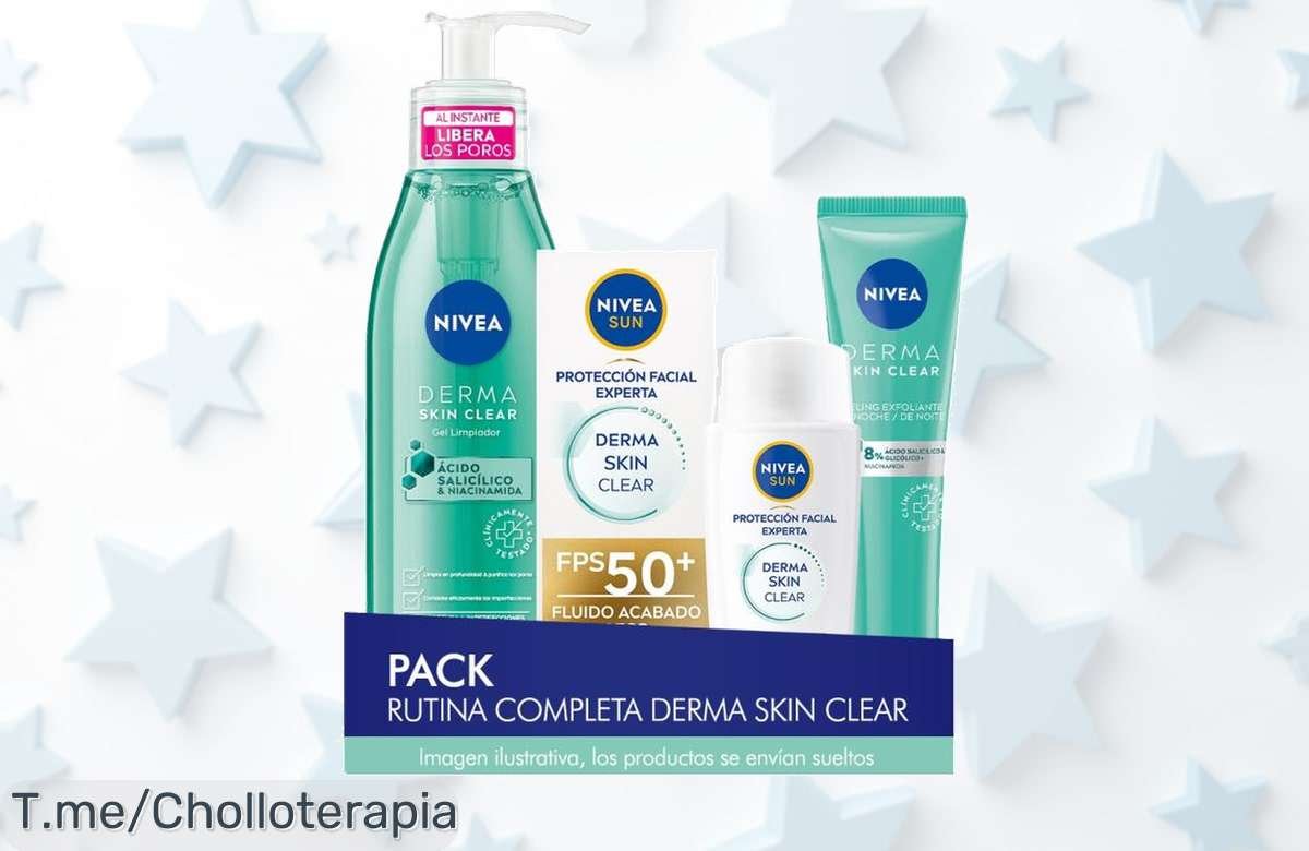 Descubre el ofertón NIVEA Pack ahorro DERMA SKIN CLEAR: Gel Limpiador, Exfoliante de Noche y UV Protección Facial FP50+, ¡no te pierdas este precio loco y limitado!