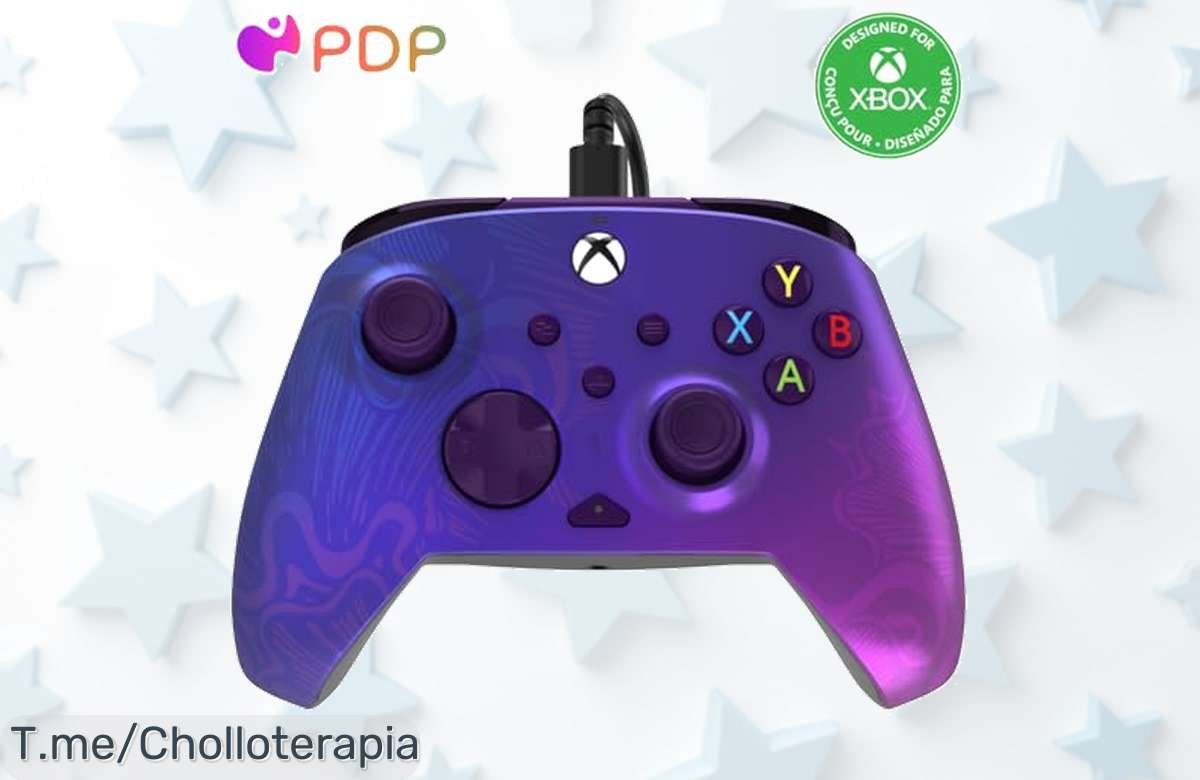 Descubre el ofertón del PDP Rematch Purple Fade para Xbox: mando personalizado con cable USBC de 2,4 metros. ¡No te pierdas este super chollo! Compra ahora antes que se agote.