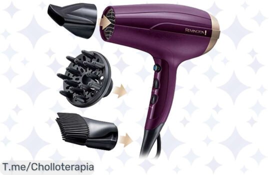 Descubre el ofertón del Remington de 2300 W: ¡seca tu cabello suave y sin frizz al instante! Aprovecha este super chollo con difusor y concentrador, solo por tiempo limitado