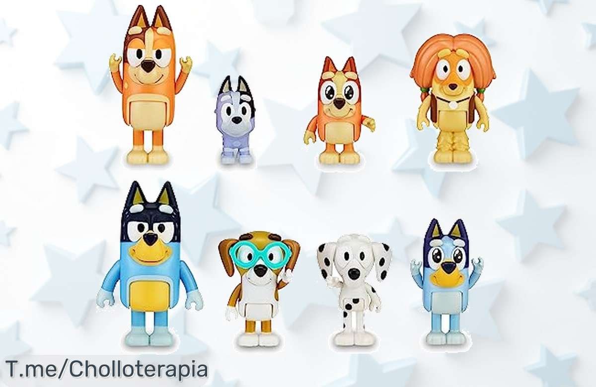 Descubre el pack de 8 figuras articuladas de Bluey a un precio loco y vive aventuras inolvidables. ¡No te quedes sin tu super chollo, la oferta es por tiempo limitado!