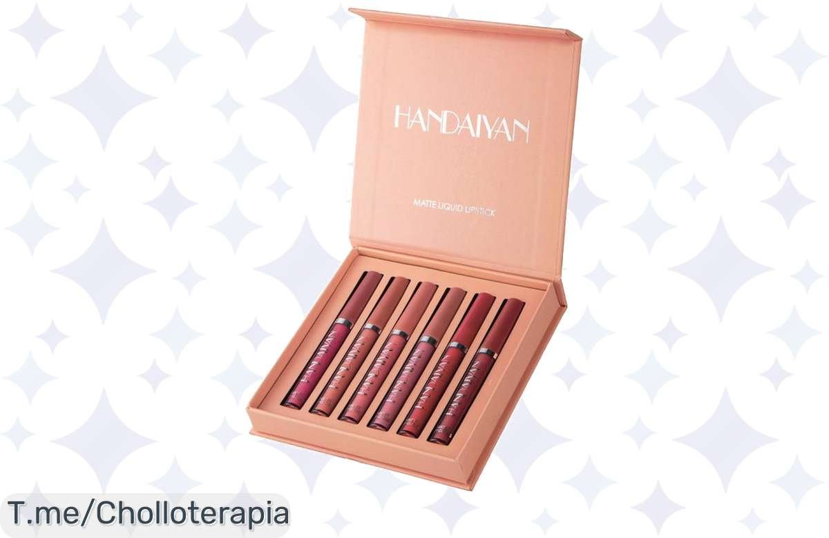 Descubre el pintalabios líquido permanente en pack de 6 con colores increíbles, perfectos para brillar todo el día. ¡No te pierdas este super chollo y compra ya antes que se acaben!