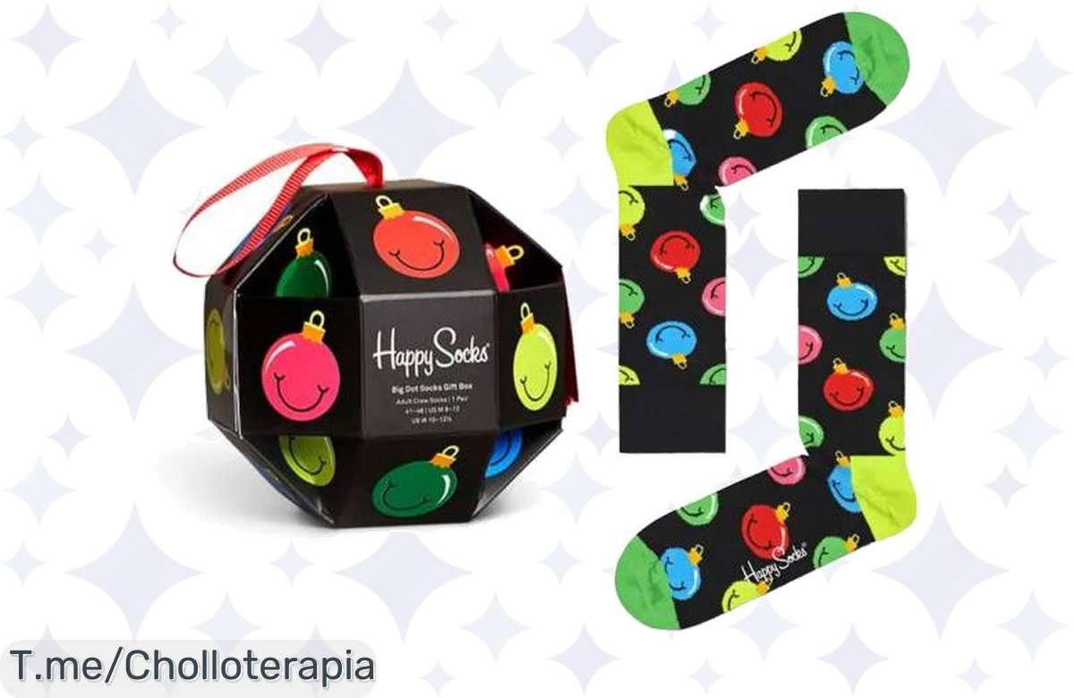 Descubre el regalo que todos desean: Happy Socks Bauble Gift Set, ¡calcetines divertidos y coloridos! Aprovecha este ofertón único antes de que se agoten.