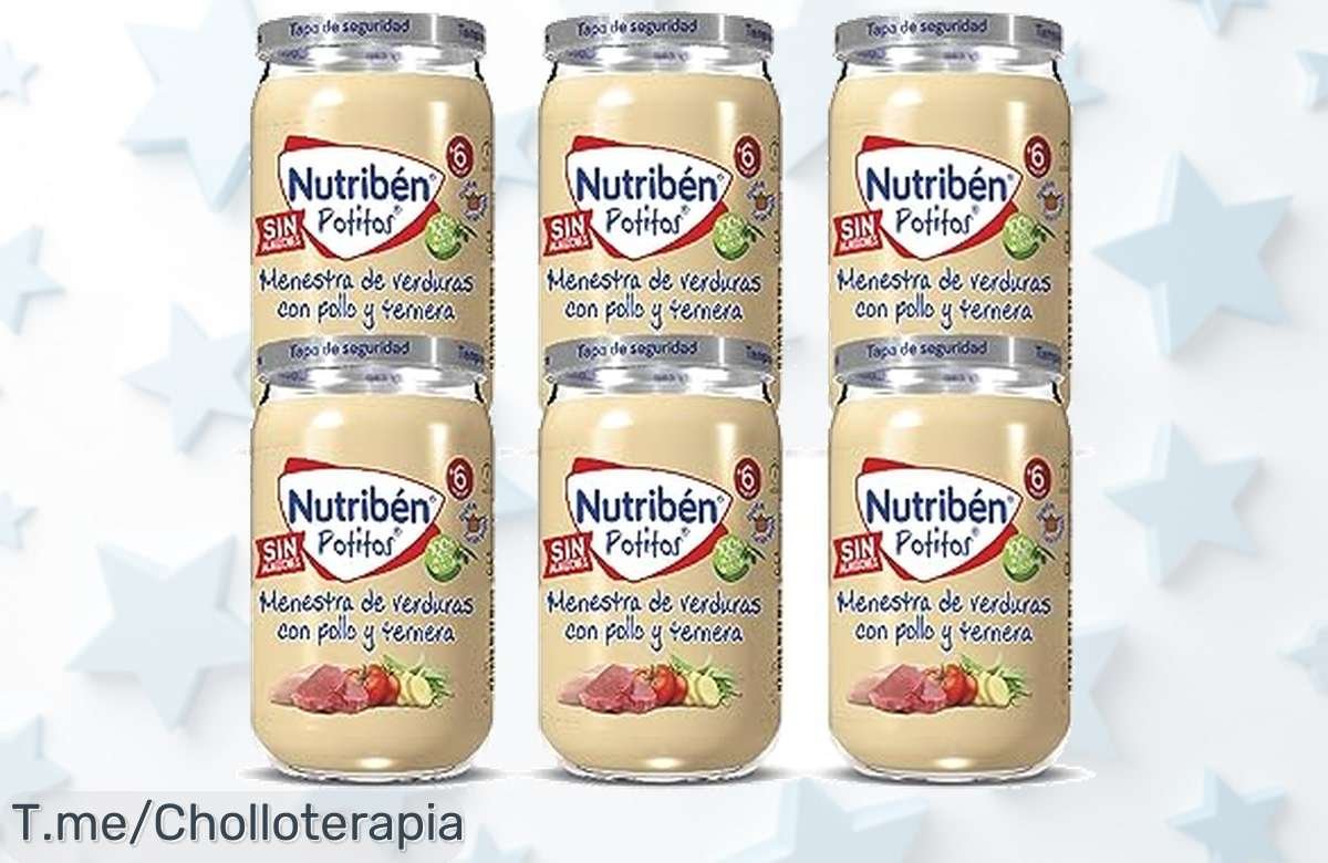 Descubre el sabor increíble de Nutribén Potitos, sin almidones ni azúcares. Aprovecha este ofertón único y nutre a tu bebé con lo mejor antes de que se acabe.