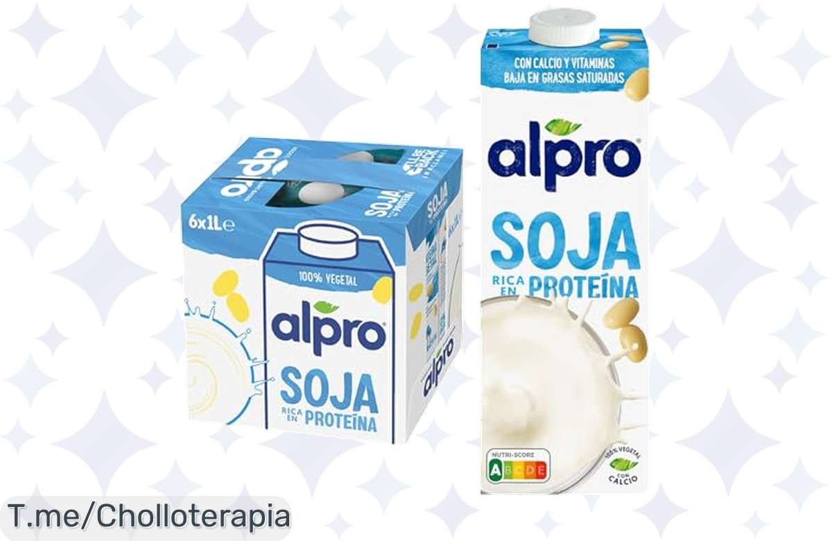 Descubre el sabor increíble de la Bebida Vegetal de Soja: pack de 6 litros a un precio loco, nutritiva y sin gluten. ¡No te quedes sin tu super chollo, oferta limitada!