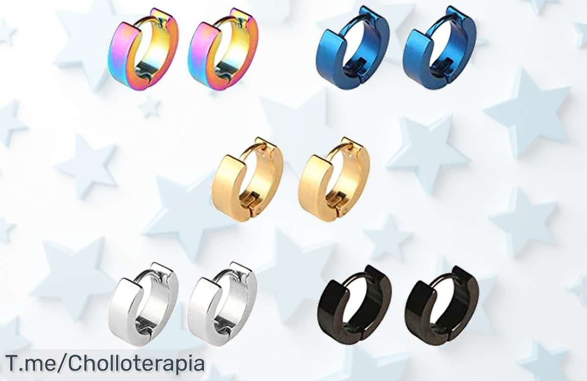 Descubre el super chollo: 5 pares de pendientes unisex en titanio y acero inoxidable que brillarán siempre. Oferta limitada, ¡compra ya antes de quedarte sin ellos!