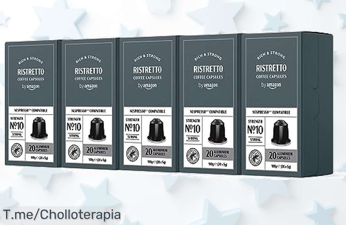 Descubre el super chollo de 100 cápsulas de café Ristretto con sabor afrutado y frescura garantizada; no te lo pierdas, adquiere ya tu pack antes que se agoten.
