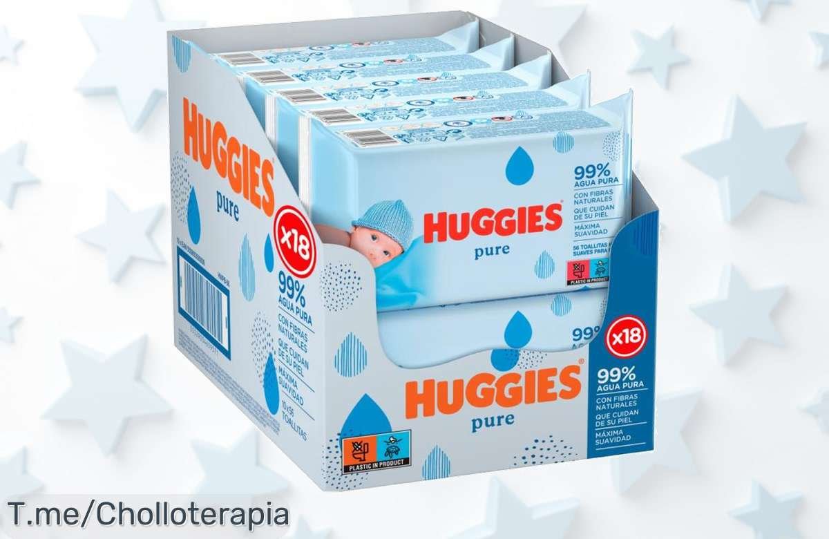 Descubre el super chollo de Huggies Pure: 1008 toallitas hipoalergénicas con 99% agua pura para la piel delicada de tu bebé. ¡Hazte con este ofertón antes que se agoten!