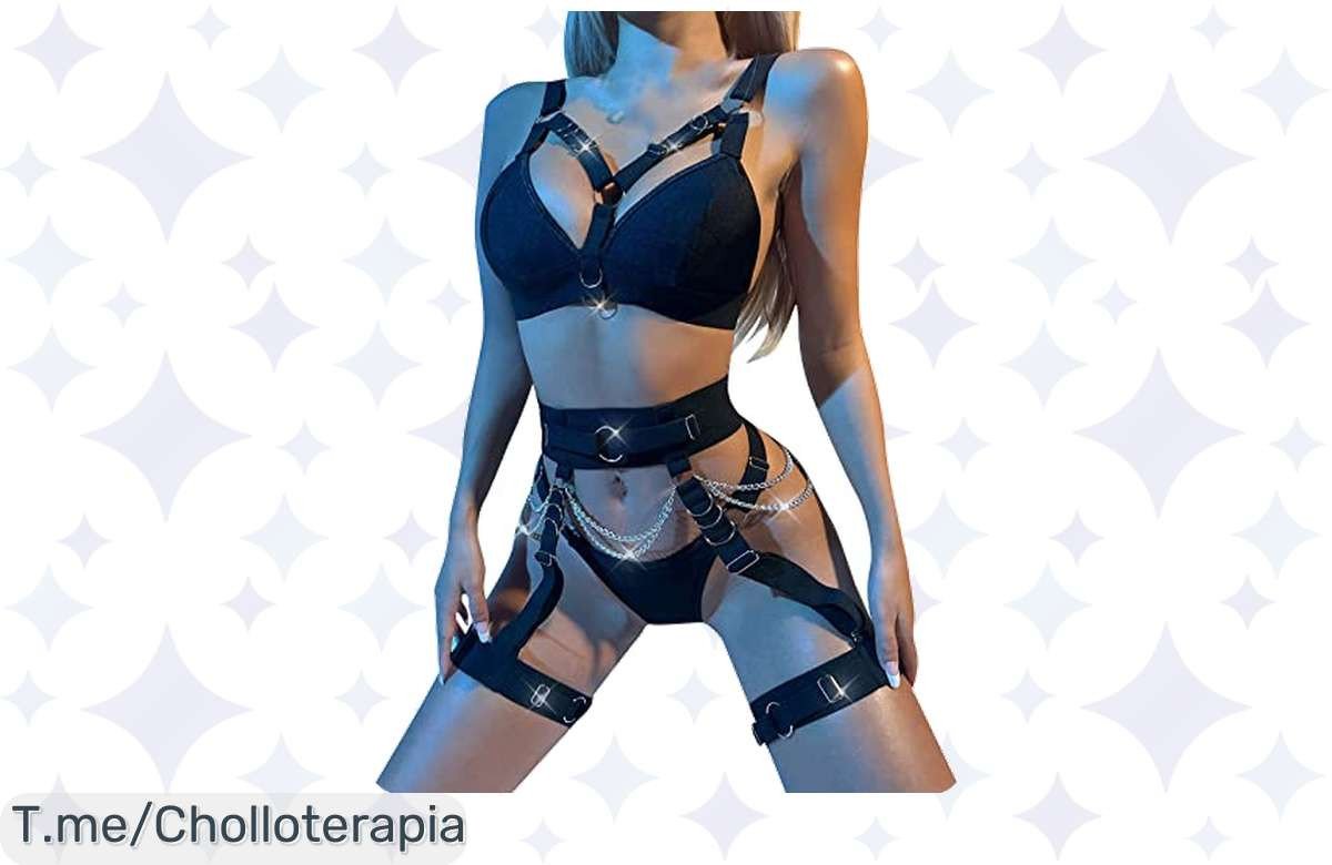 Descubre el súper chollo de Lencería Sexy Tres Piezas que transformará tus noches. Descuento brutal por tiempo limitado, ¡actúa ya y deslúmbrate!