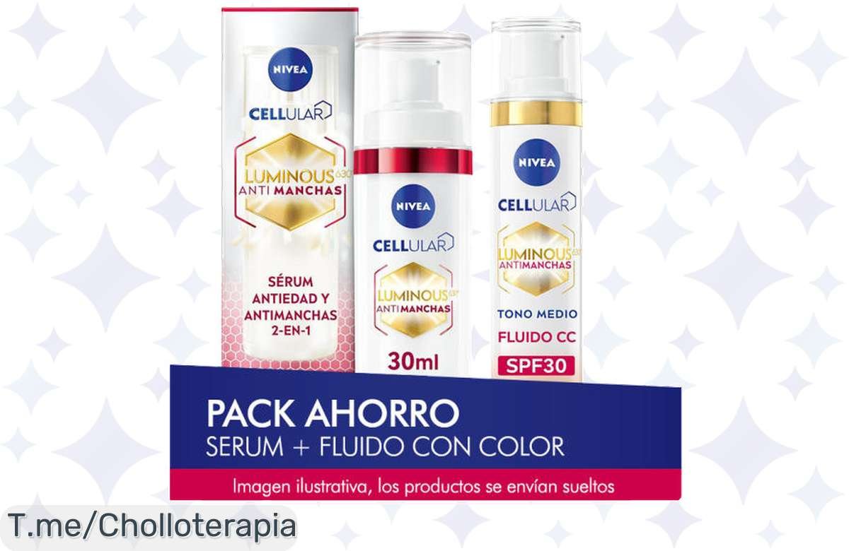 Descubre el super chollo de NIVEA LUMINOUS 630: serum antimanchas y fluido CC con color FP30, ¡resalta tu belleza hoy mismo! Oferta limitada, no lo dejes pasar.