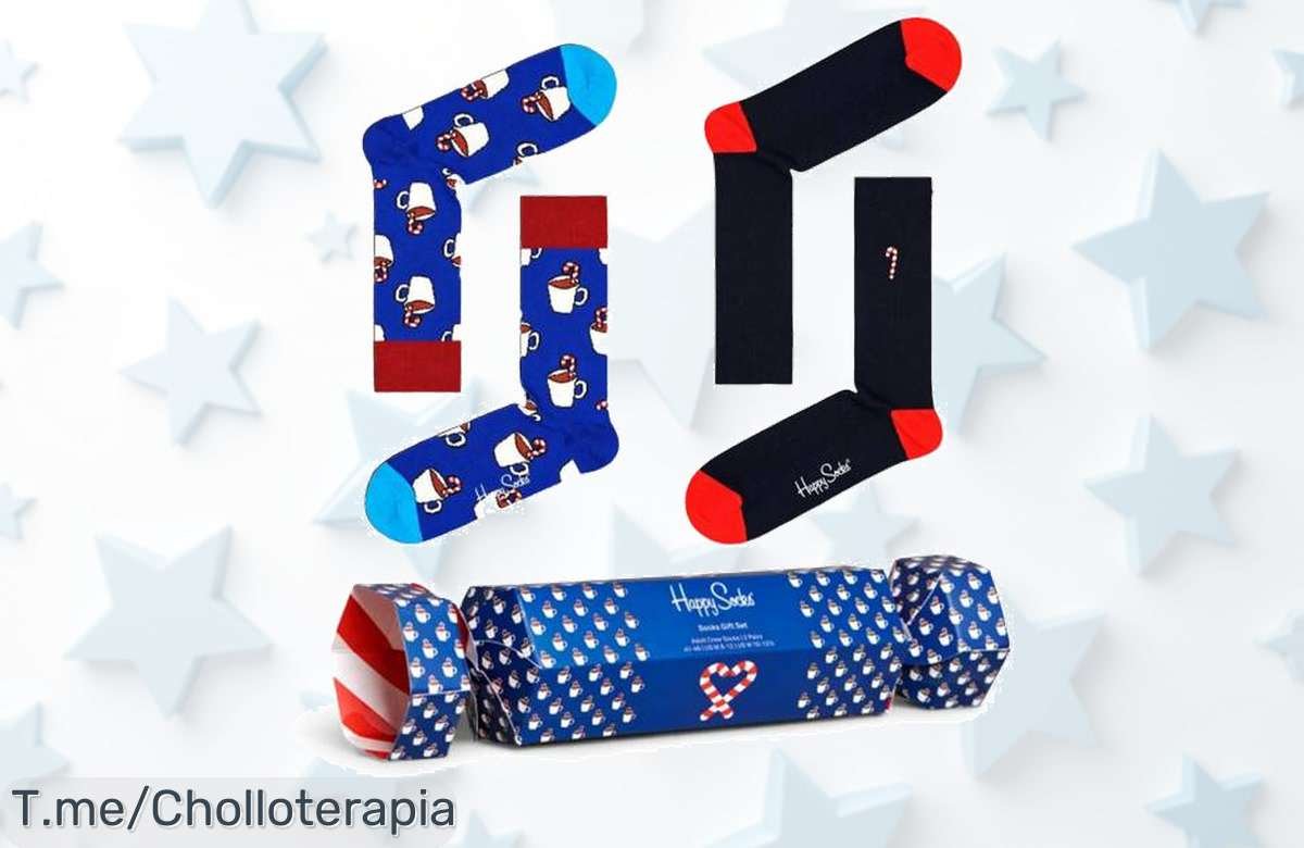 Descubre el super chollo de Navidad con Happy Socks Candy Cane Set: 2 pares divertidos que alegran cualquier día. ¡No te quedes sin ellos, la oferta es limitada!