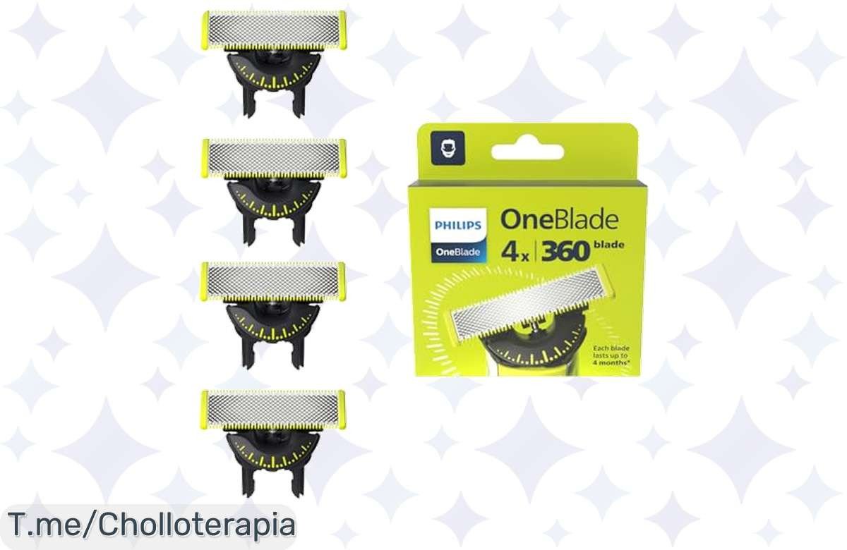 Descubre el super chollo de cuchillas Philips OneBlade: afeita sin irritaciones y dura 16 meses. ¡No te quedes sin tu pack, oferta limitada que vuela rápido!