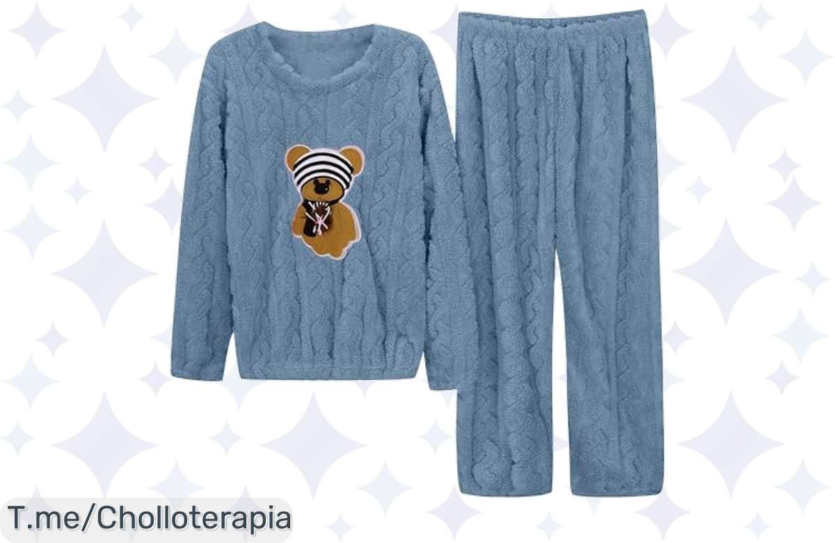 Descubre el super chollo de pijamas Jacquard de Oso, suaves y gruesos para un invierno calido; aprovecha el descuentazo y vive el confort ¡Oferta limitada, compra ya!