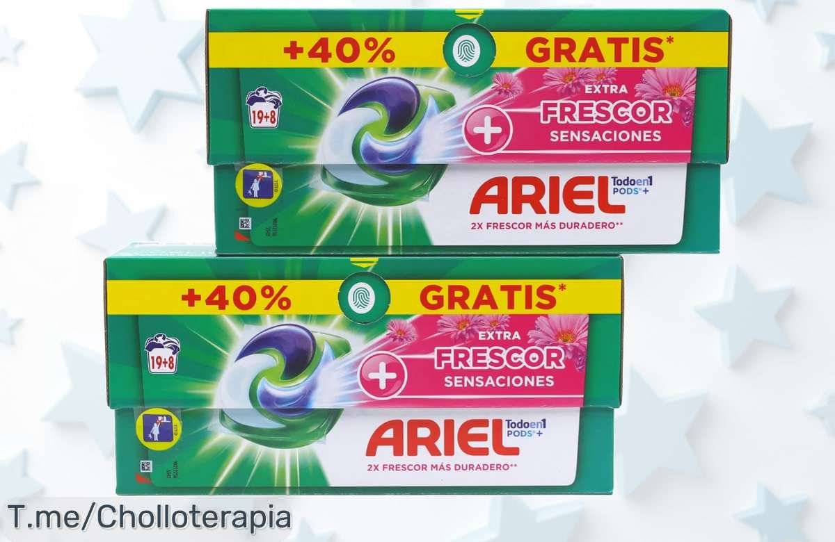 Descubre el super chollo del detergente Ariel: 54 cápsulas para que tu ropa brille fresca y limpia. ¡No dejes pasar este ofertón antes de que se agoten!