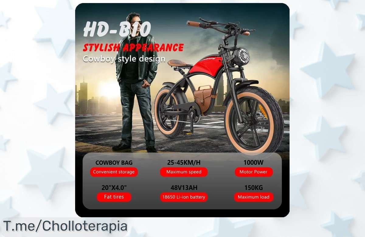Descubre la Ebicicleta Hidoes B10 con motor de 1000W y batería potente, siente la aventura en cada pedalada. ¡No pierdas esta oferta limitada y compra ya!