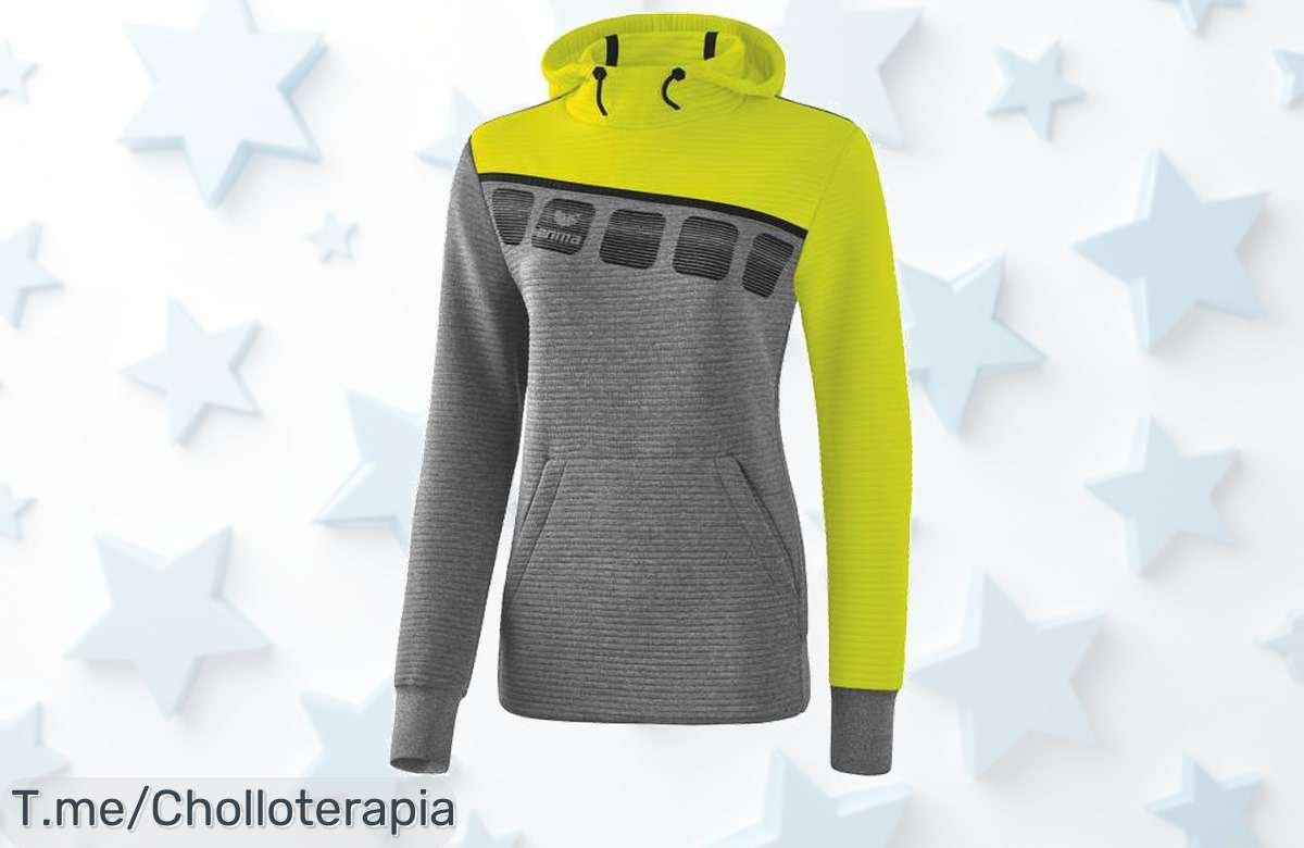 Descubre la Erima 5C Mujer Sudadera con capucha, siente su suave tela que te abrazará y aprovecha este super chollo antes de que se agote. ¡Actúa ya!