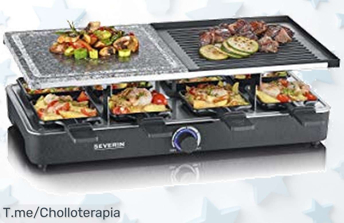Descubre la Raclette Severa: Parrilla antiadherente y piedra natural para 8 personas, cocina jugosa y fácil de limpiar. ¡Aprovecha este ofertón único antes de que se acabe!