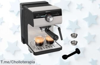 Descubre la cafetera Krups XP381B y disfruta de un espresso de barista en casa con un grandioso espumador ¡No te quedes sin el ofertón, compra ya antes que se acabe!