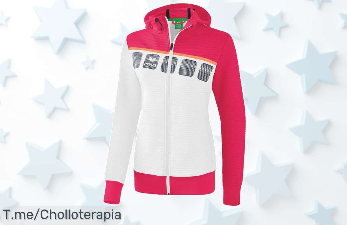 Descubre la chaqueta de chándal Erima 5C con capucha, un super chollo que combina comodidad y estilo. ¡Aprovecha este ofertón antes de que se agote!