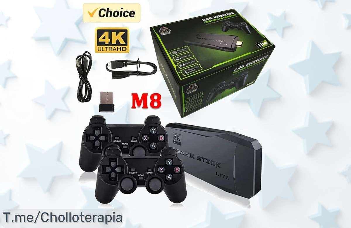 Descubre la consola M8: 10,000 juegos en 4K y mando dual a un precio loco. ¡Diversión garantizada! No te pierdas este ofertón limitado, compra ya antes de que se agote.