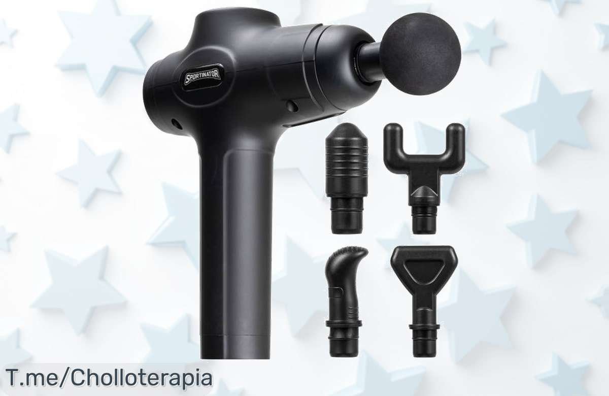 Descubre la pistola de masaje Sportinator Level Up: alivio instantáneo y accesorios incluidos a un precio loco que no podrás resistir. ¡Compra ya antes que se agote!