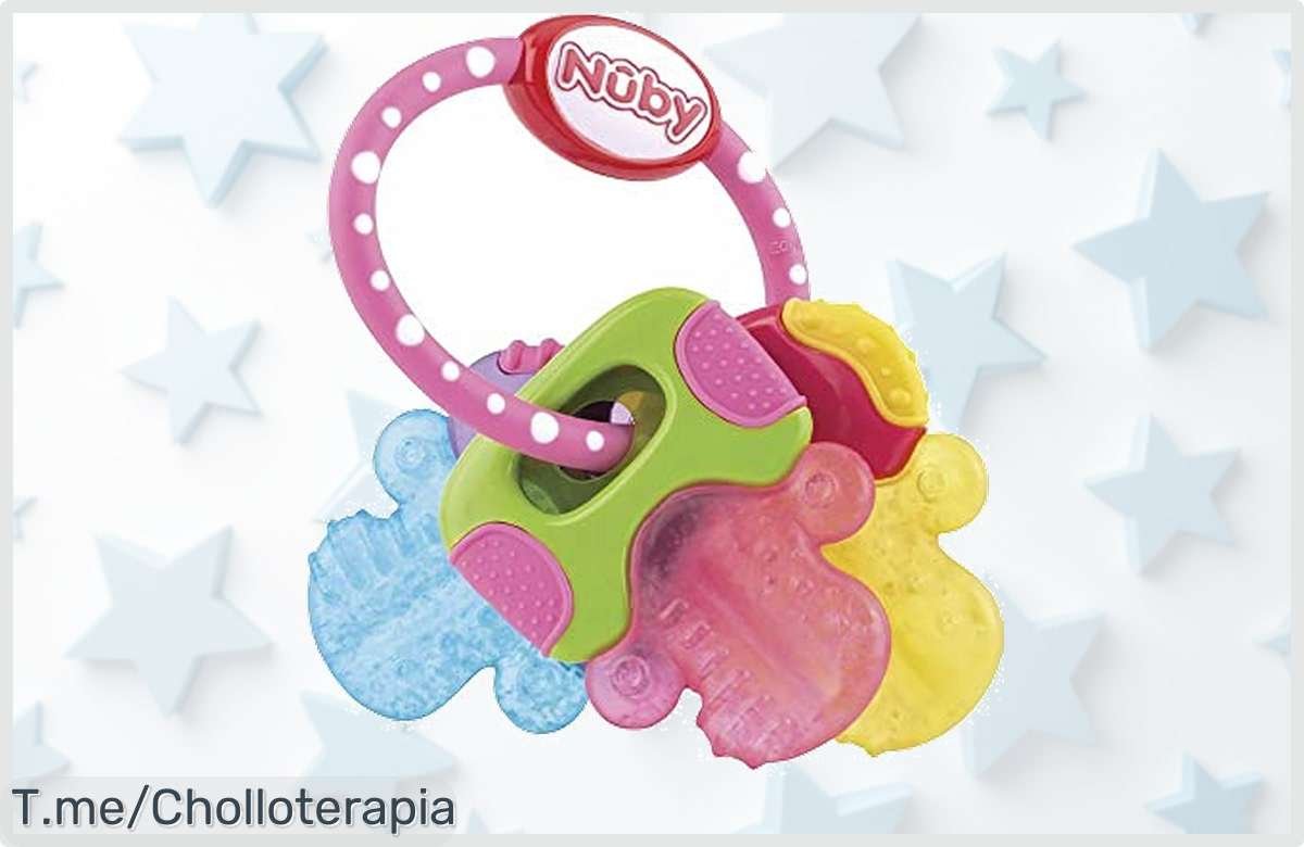 Despide el dolor de encías con el mordedor en forma de llaves PûrICE: colores vibrantes y frío prolongado a un precio loco, ¡ofertón limitado! Asegura su sonrisa feliz ya.