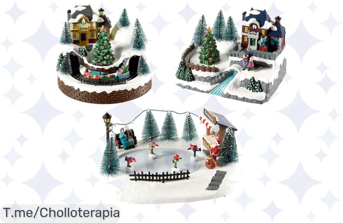 Despierta la Navidad con el pueblo navideño móvil de luces LED a precio loco, magia y alegría para tus noches. ¡No te quedes sin el tuyo, oferta limitada!