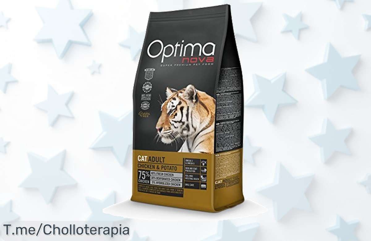 El súper chollo que tu gato necesita: Optima Nova Cat Adult elimina el sarro y mal aliento. ¡Consigue su saco de 8kg antes de que se acabe esta oferta única!