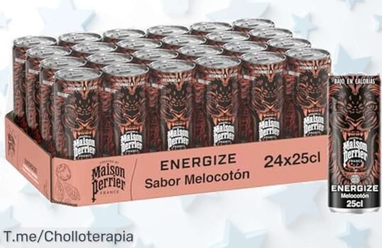 Energiza tu día con Maison Perrier Melocotón: pura energía natural a un precio loco ¡Aprovecha este super chollo de 24 latas antes que se agoten!