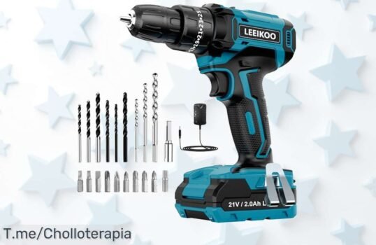 Gran chollo: Taladro Percutor a Batería 21V LEEIKOO con potencia brutal, 24 accesorios y un descuento increíble ¡Aprovecha esta oferta única antes de que se acabe!