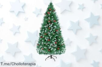 Haz brillar tu Navidad con el árbol artificial de 180 cm, diseño ultra realista y montaje fácil Aprovecha este ofertón único antes que se agote ¡y transforma tu hogar ya!