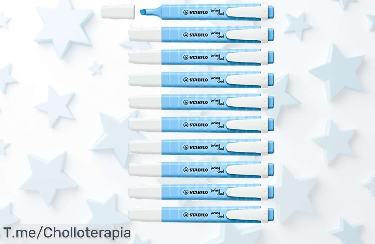Haz brillar tu creatividad con el rotulador fluorescente Stabilo azul ventoso, un super chollo que coloreará tus ideas y sorprende en la oscuridad. ¡Compra ya antes de que se agote!