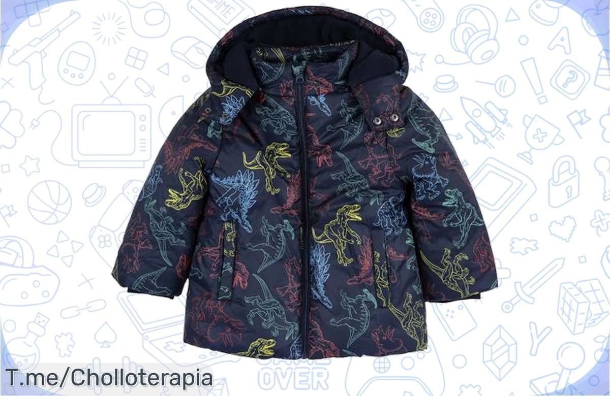 Haz que tu pequeño brille con el abrigo de dinosaurios, un super chollo cómodo y lavable; no te lo pierdas, ¡la oferta nunca vista se va volando! Actúa ya.