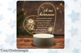 Ilumina la vida de tu hermana con nuestra increíble luz nocturna acrílica, un super chollo que hará brillar su habitación ¡No te quedes sin ella, compra ya antes de que se agote!