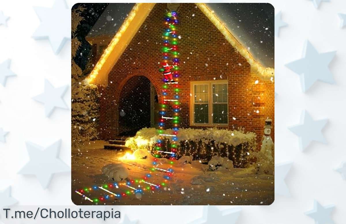 Ilumina tu Navidad con Papá Noel escalador: ¡8 modos de luz mágicos que encantarán a todos! Aprovecha este super chollo y llena tu hogar de alegría, oferta limitada.