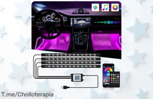Ilumina tu coche con la increíble luz LED de neón y transforma cada viaje en una fiesta única ¡Super chollo de instalación fácil! No te quedes sin el tuyo, oferta limitada