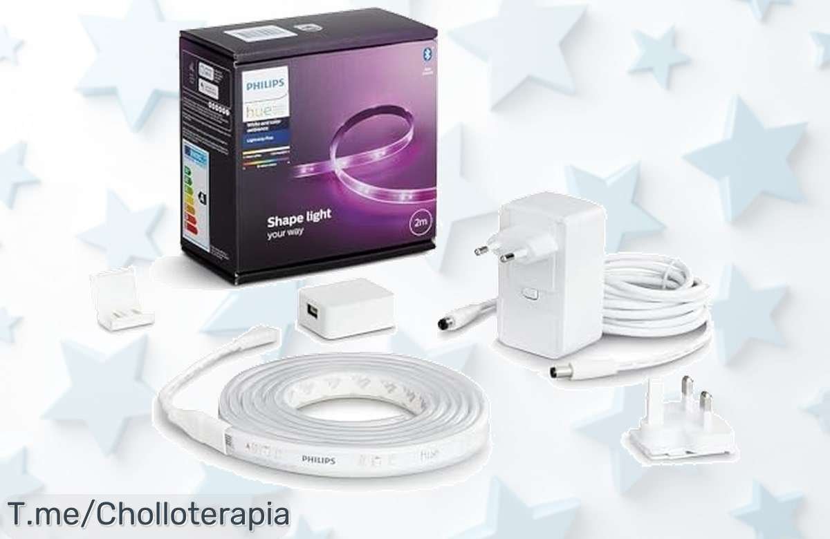 Ilumina tu hogar con Philips Hue Lightstrip Plus, crea ambientes únicos con 16 millones de colores y aprovecha este super chollo antes de que se agote, ¡compra ya!