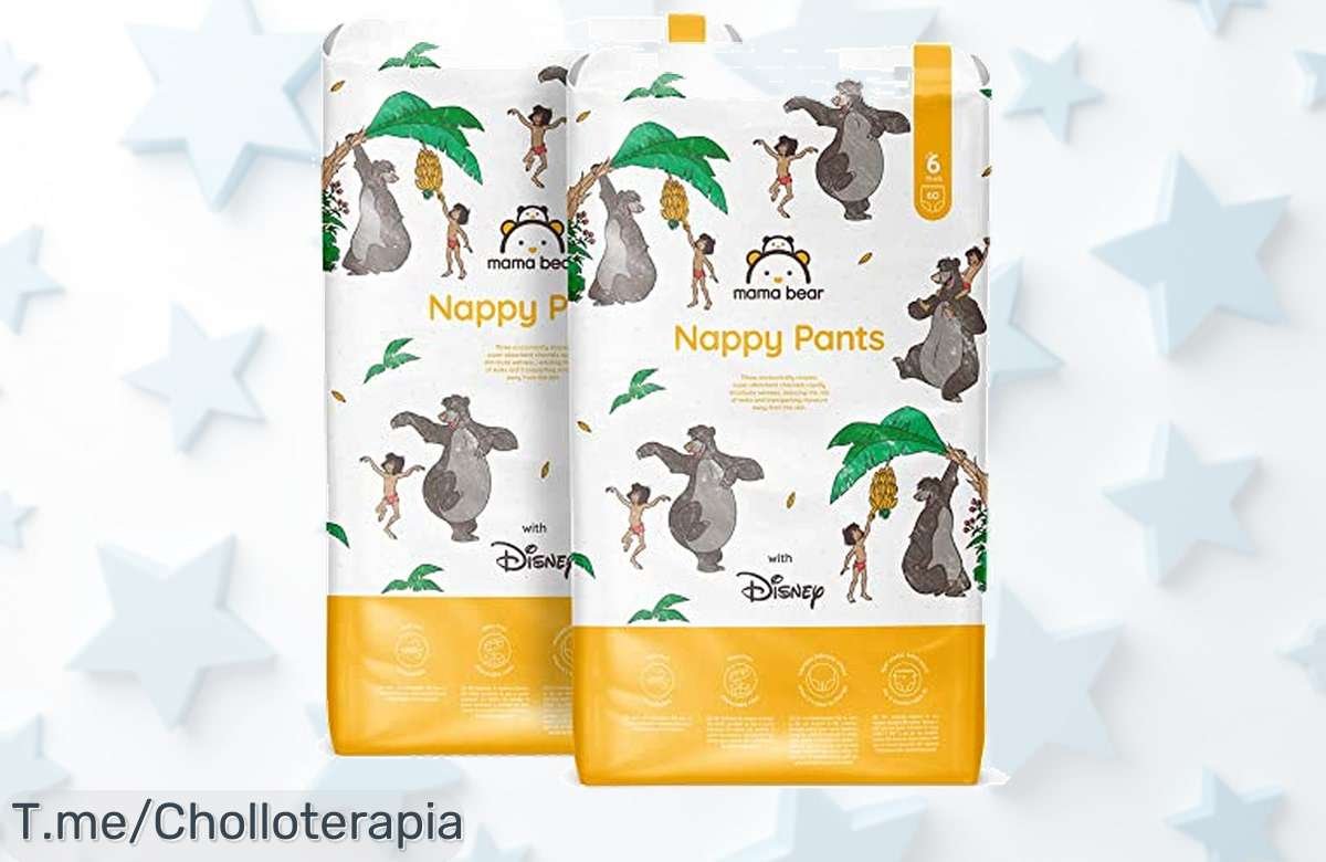 No dejes escapar este super chollo: pañales braguita Mama Bear de Disney, con ajuste fácil y protección hasta 12 horas. ¡Compra ya antes que se agoten!