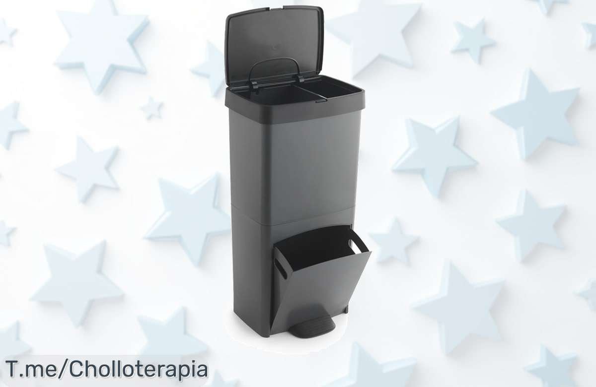 Organiza tu vida con el cubo de basura SP BERNER 70L, super chollo de 2 compartimentos para clasificar residuos. ¡Aprovecha este ofertón y compra ya antes que se acabe!